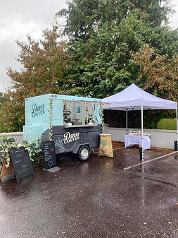 Gazebo for rain protection at a wedding Dansa Coffee Mobile Coffee Trailer.