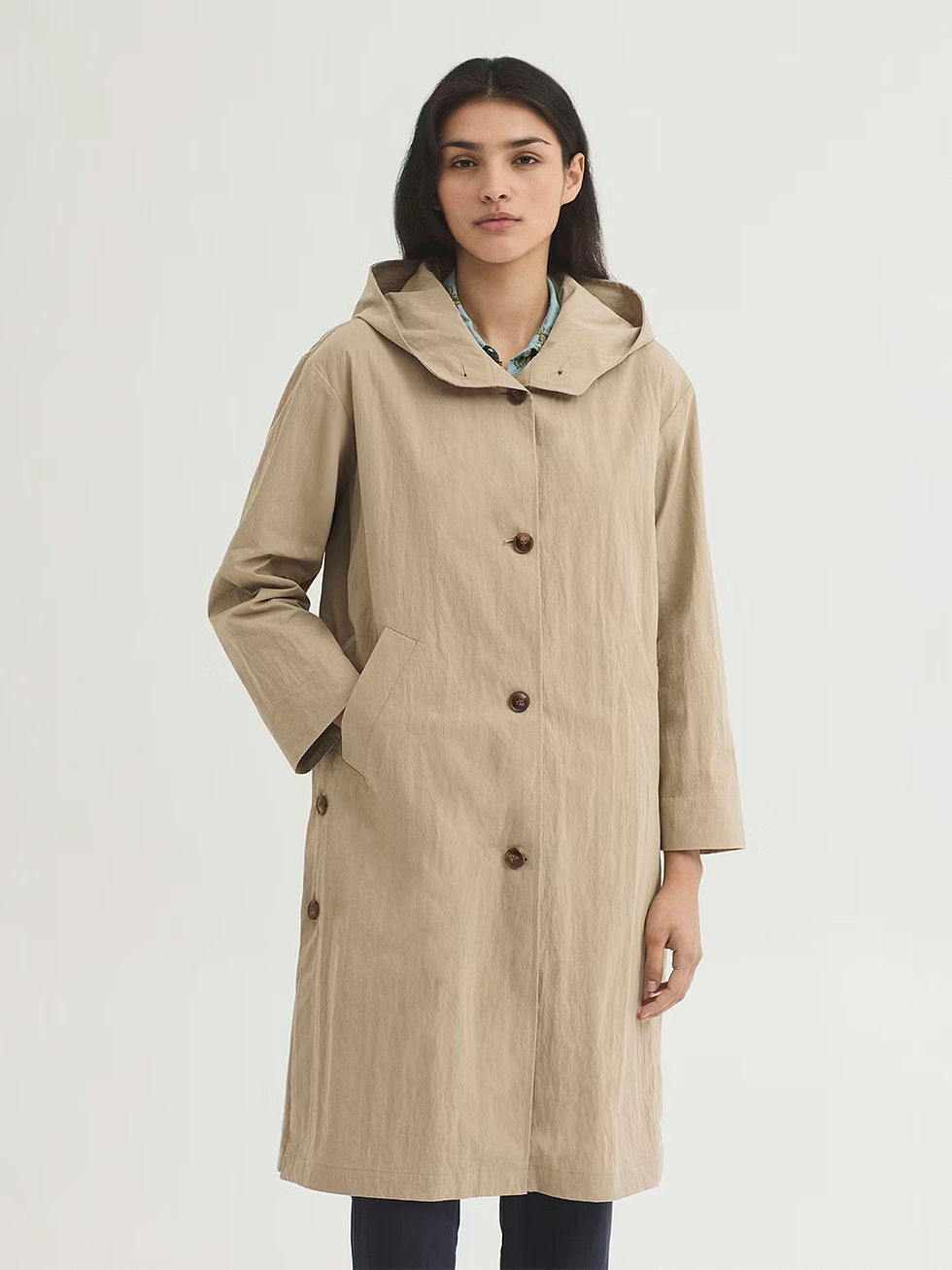 Miniatura: Trench Básico con Capucha 