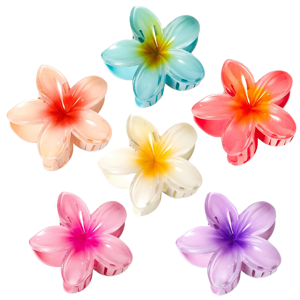 Colorful flower-shaped candles arranged on a dark textured background. Candles are pastel tones: blue, red, pink, purple, orange, white.
