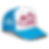 Light blue and white trucker hat with hot pink P$D logo