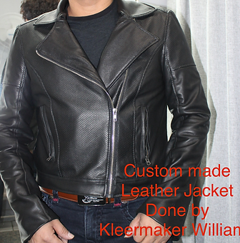 custom made leather mens jacket front