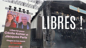 8 avril 2026 - LIBERATION DES FRANCAIS CECILE KOHLER ET JACQUES PARIS, otages d'Etat en Iran