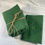 Thumbnail: French, Antique, Monogrammed Napkins, Green set of 4