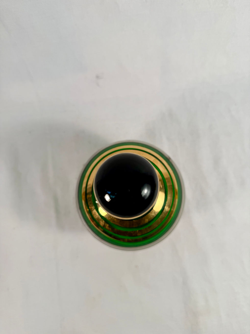 Thumbnail: Vintage, Czech Bohemian Glass Decanter, Emerald Green