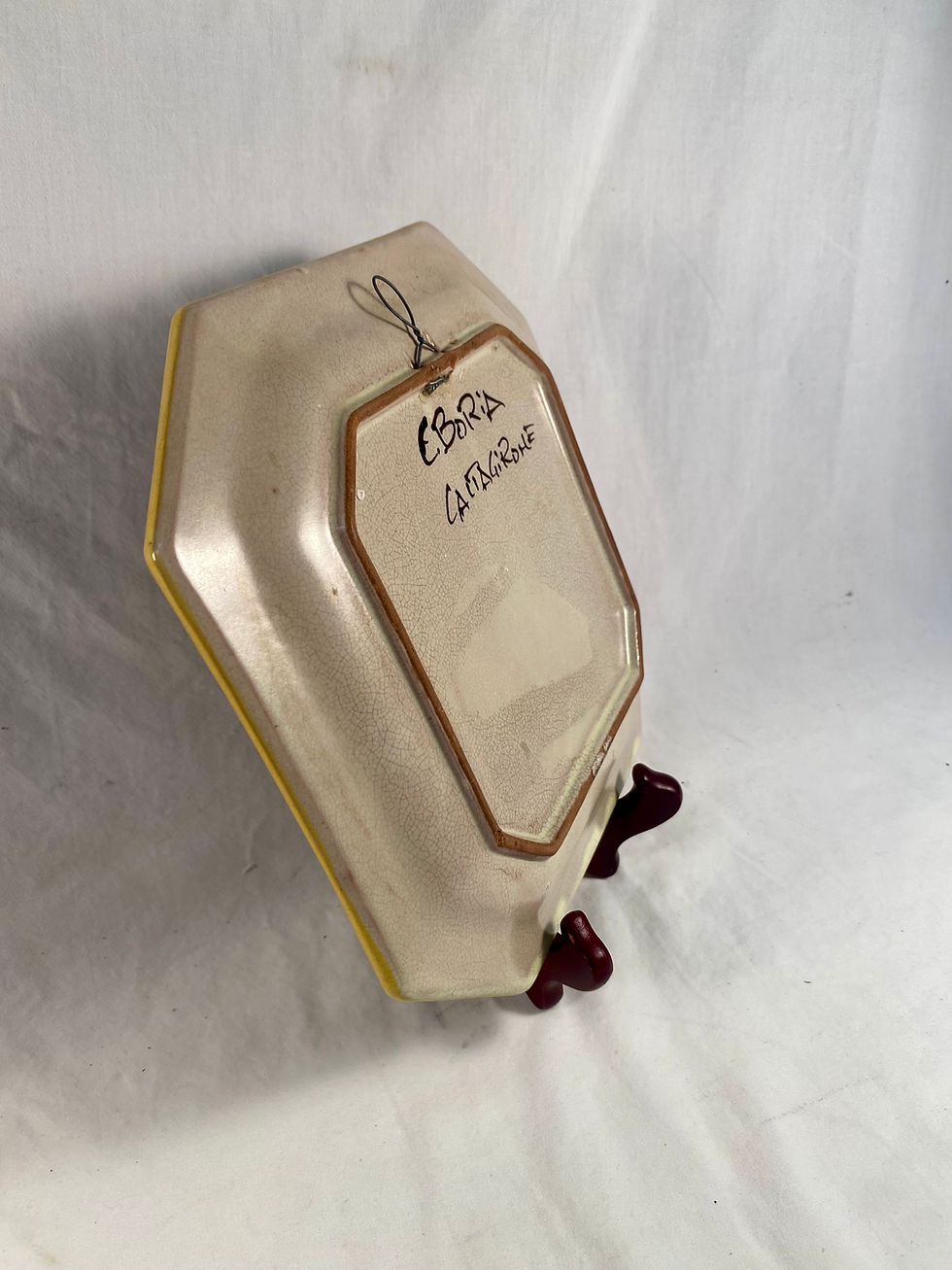 Thumbnail: Vintage,Italian, Ceramic, Hand-painted, Caltagirone Signed Plate, Lemons