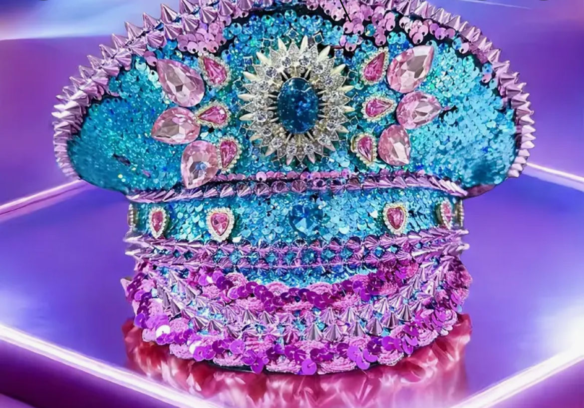 Aqua and Pink Costume Hat