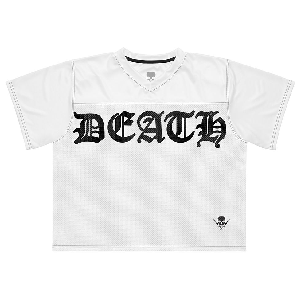 Death By Stereo - White Boxy football jersey