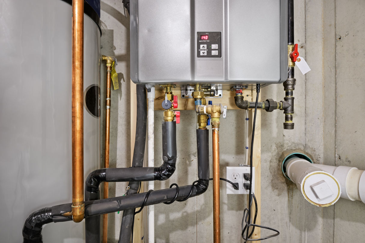 Image of water heater pipes 
