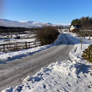 Icy conditions on the top road