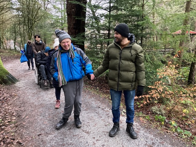 Group enjoying an accessible walk at Loch Dunmore