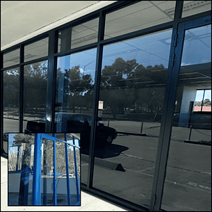 Eye-level view of a freshly painted commercial building exterior in Canberra with clean lines and vibrant colors