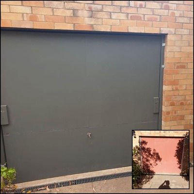 1 Exterior painting house garage roller door timber