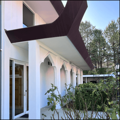 1 Exterior painting commercial building walls, soffits, eaves, fascia