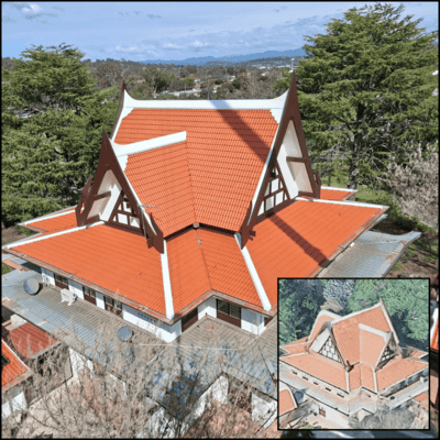 1 Exterior painting commercial pitched roof Terracotta
