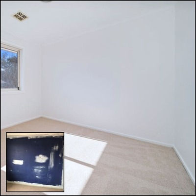 2 Interior Painting house bedroom feature wall removal white
