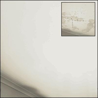 Water-stained ceiling repair