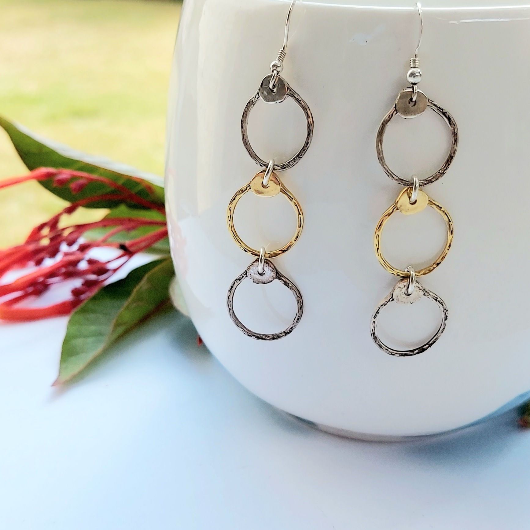 Drop circles earrings