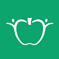 Logo for Teachers Pay Teachers, Green background with White Apple