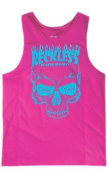 MEN'S 'PINK FLAMING SKULL' SINGLET