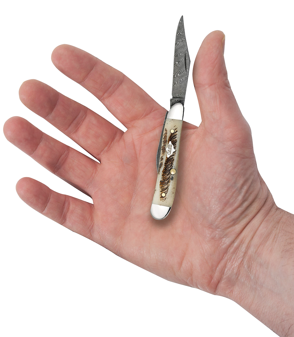 Thumbnail: Vintage Bone Damascus Peanut