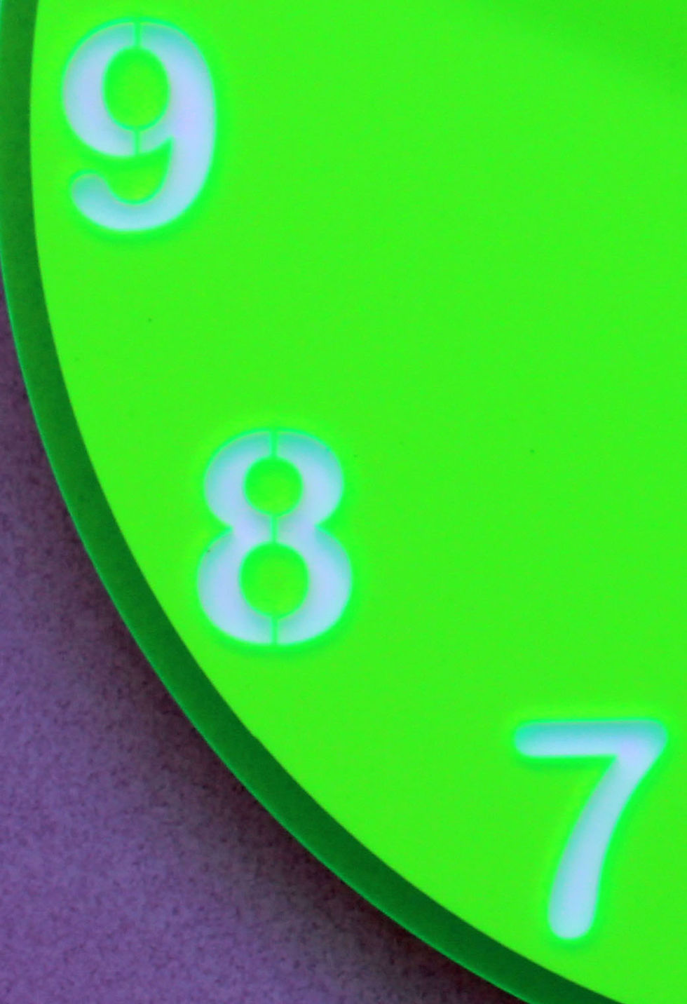 Thumbnail: Fluorescent Green / White Acrylic Clock