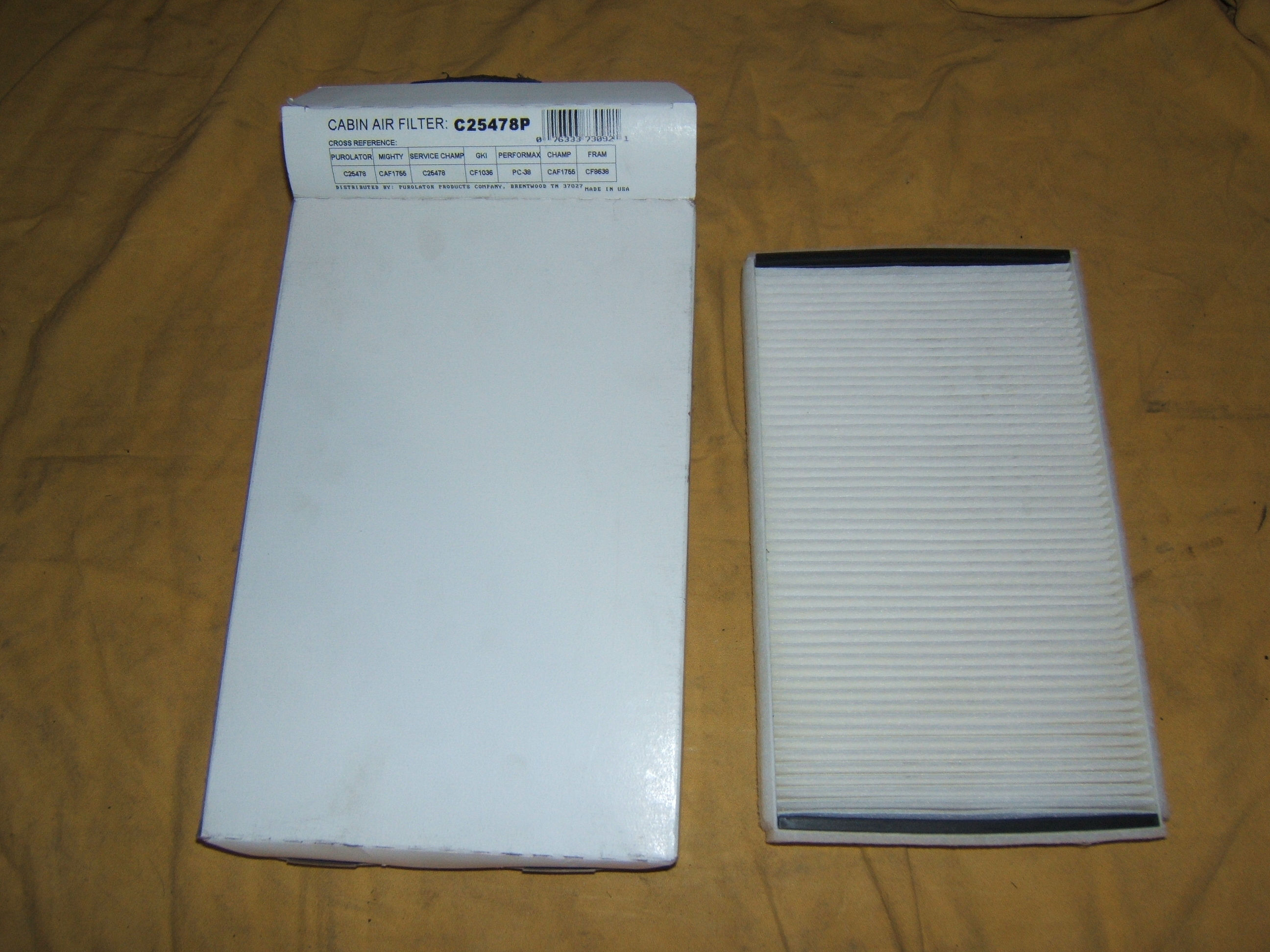 Purolator C#25478 Cabin Filter