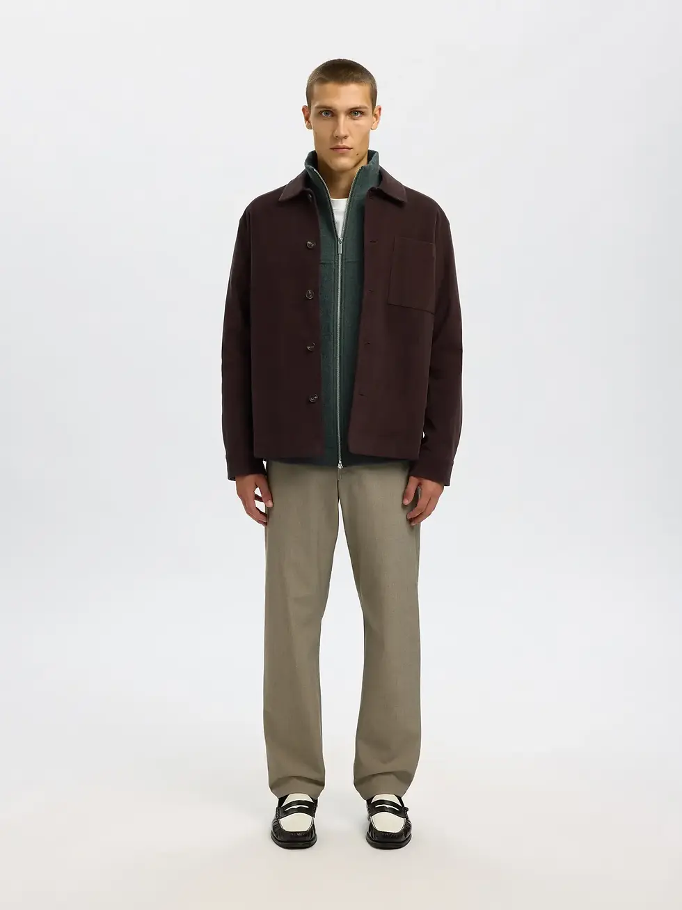 Thumbnail: Cardigan met rits in wol van Selected