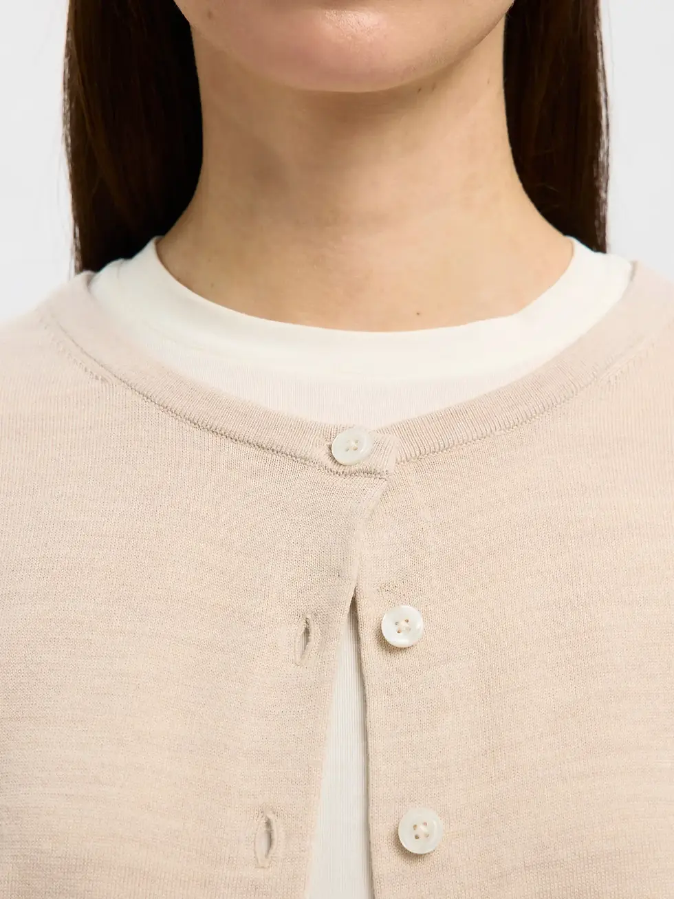 Thumbnail: Gilet met knoopjes in merino van Selected Femme