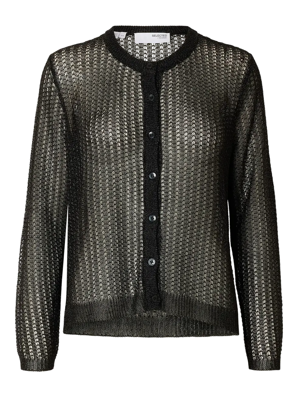 Thumbnail: Gilet in ajourbrei met metaaldraad van Selected Femme