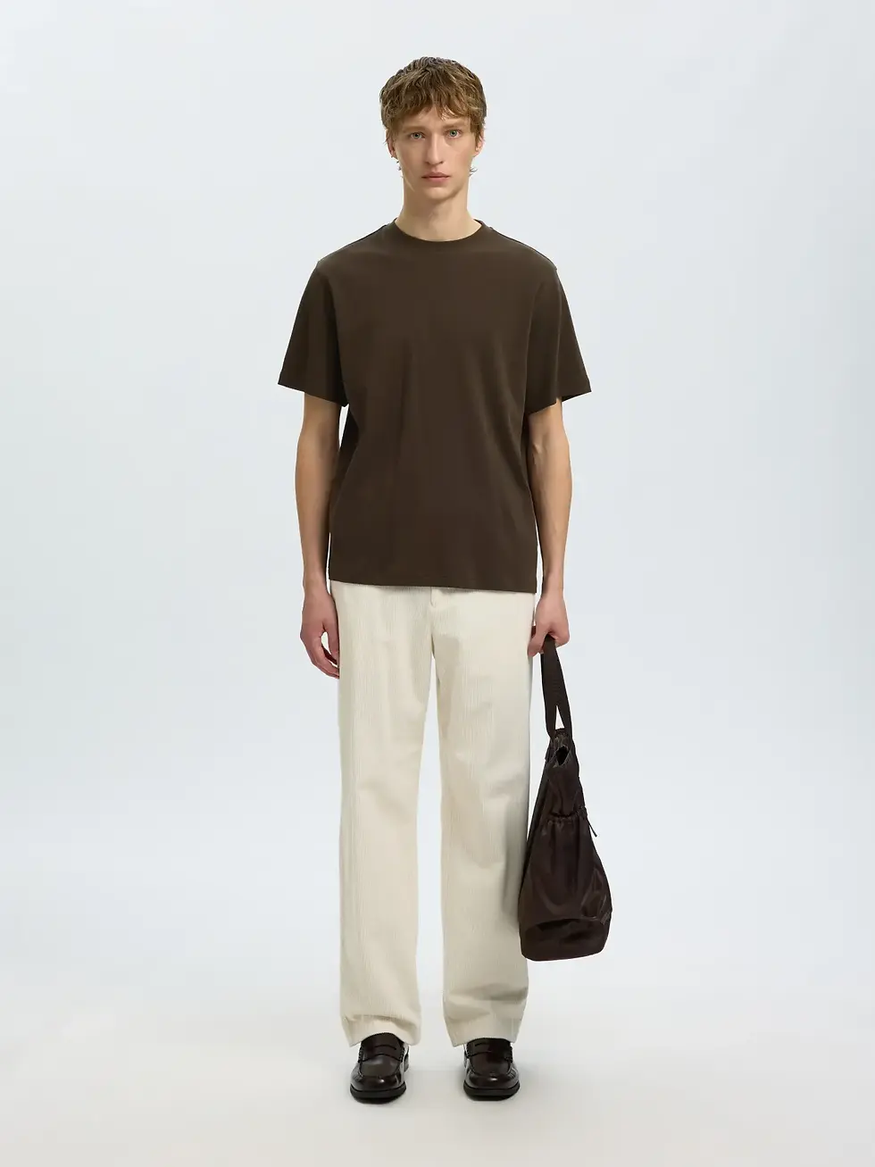 Thumbnail: T-shirt in zachte stof korte mouw van Selected