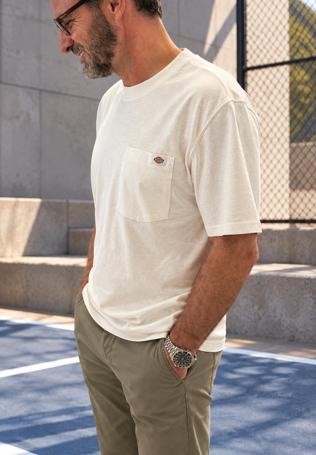 Luray pocket t-shirt wit km Dickies
