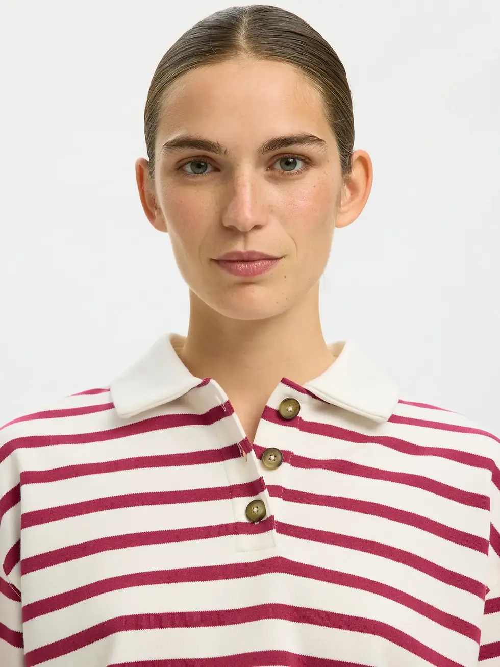 Thumbnail: Polopull lange mouw met strepen van Selected