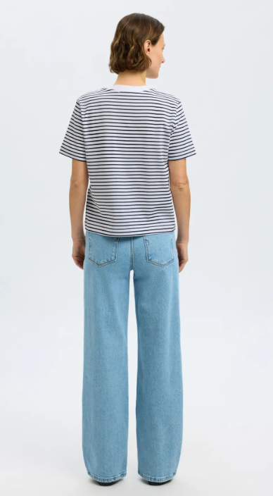 Thumbnail: Boxy t-shirt streep korte mouw van Selected Femme