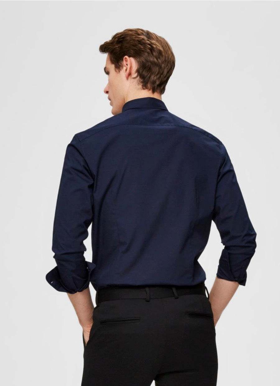 Thumbnail: Slim fit navy hemd Selected Homme