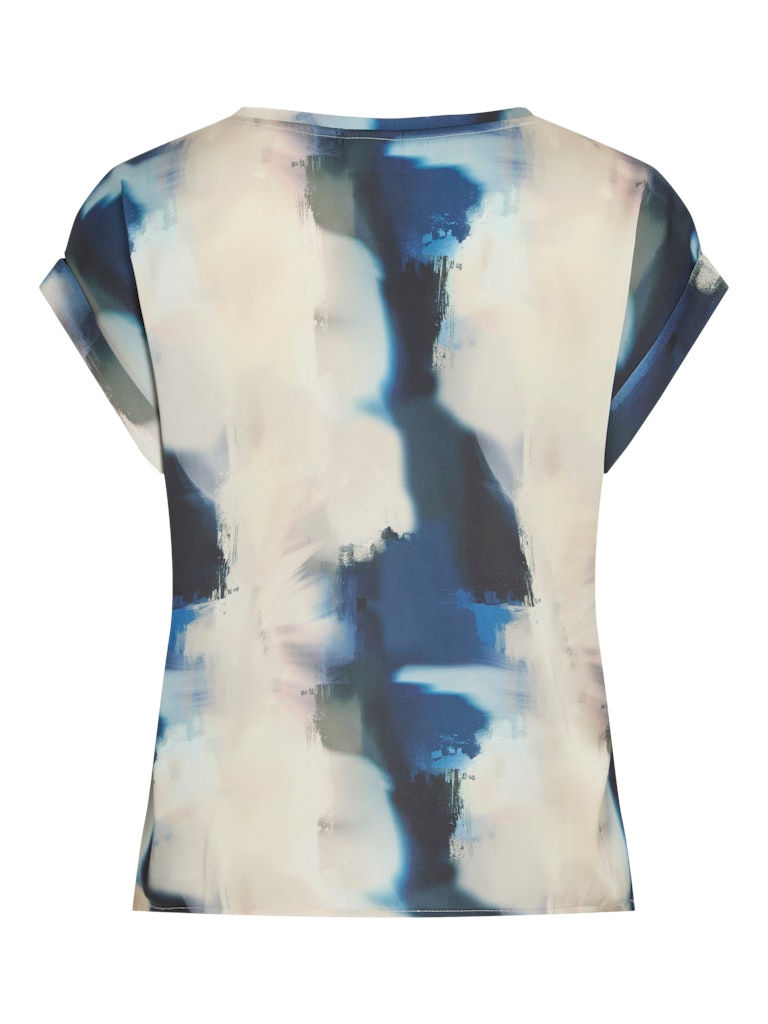 Thumbnail: Bloesje korte mouw in dye print van Vila