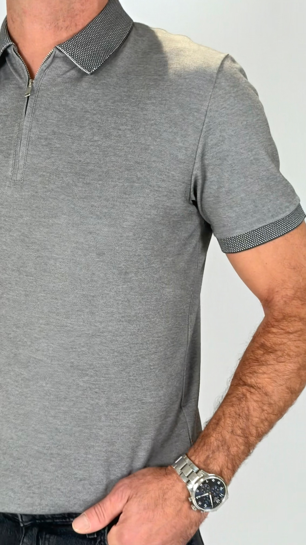 Thumbnail: Polo korte mouw met ritsje van Selected Homme