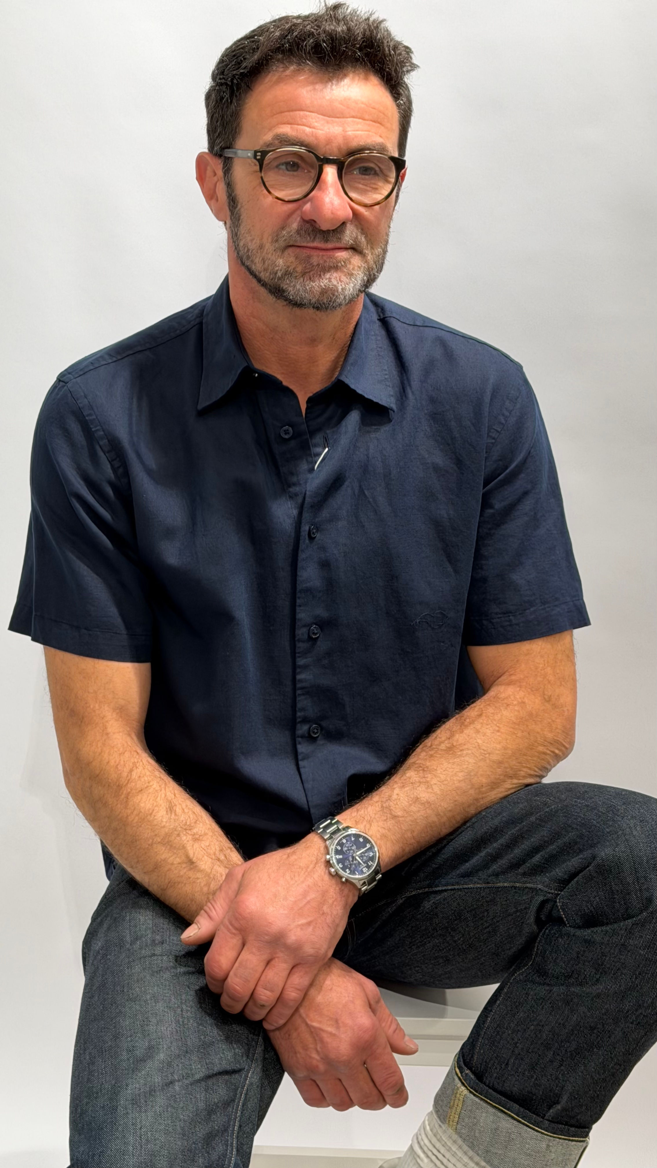 Linnen hemd korte mouw van Selected