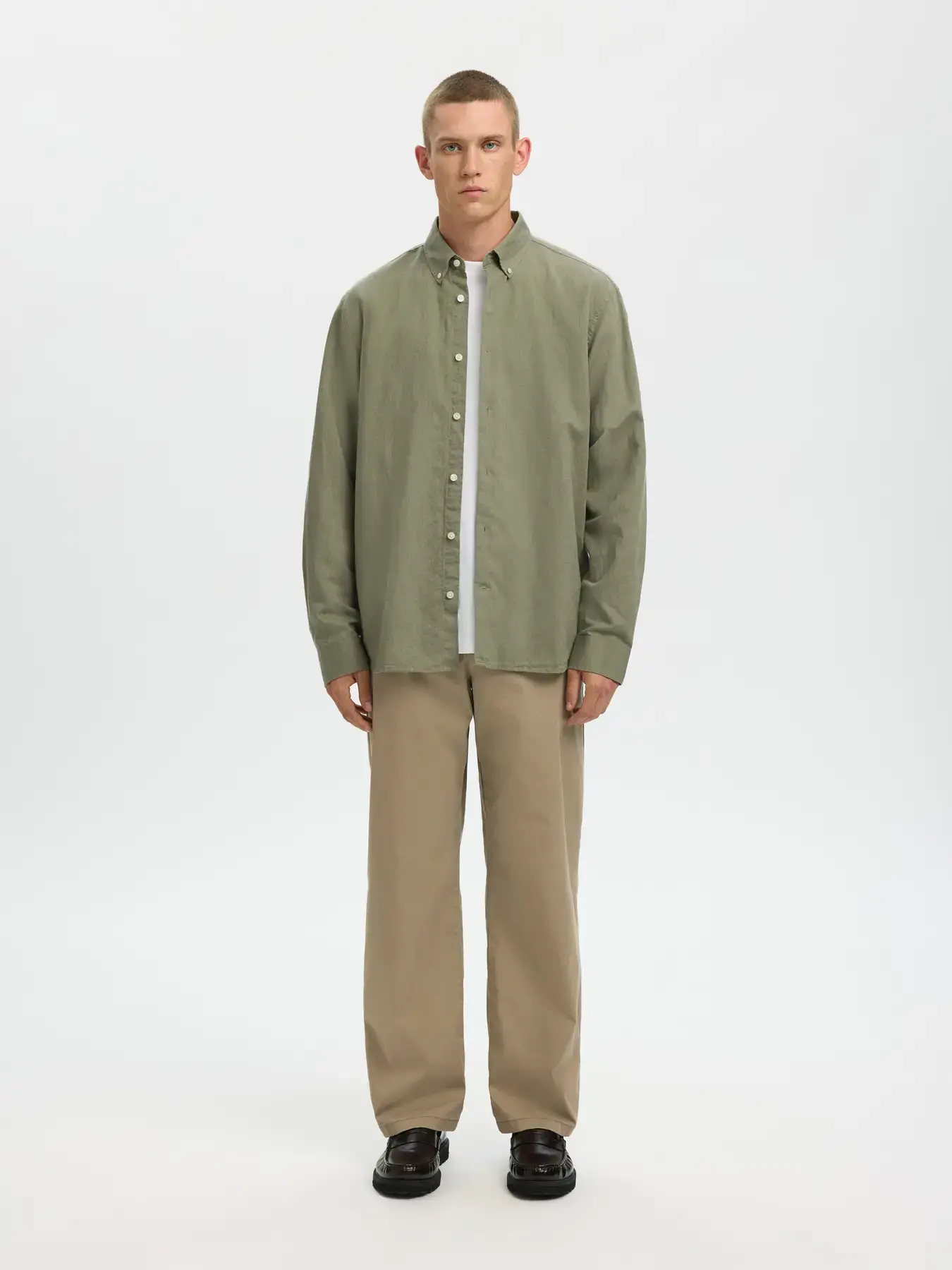 Linnen hemd lange mouw van Selected