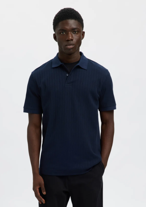 Thumbnail: Polo met structuur en korte mouw van Selected Homme