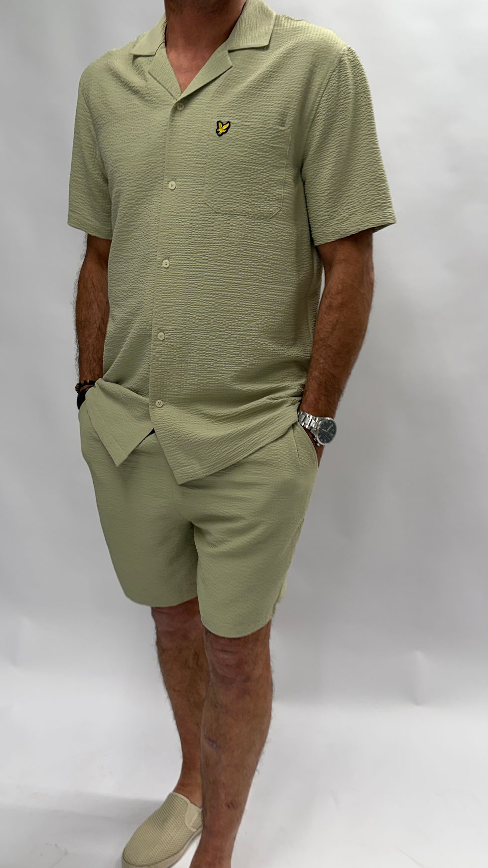 Thumbnail: Hemd in seersucker stof van Lyle