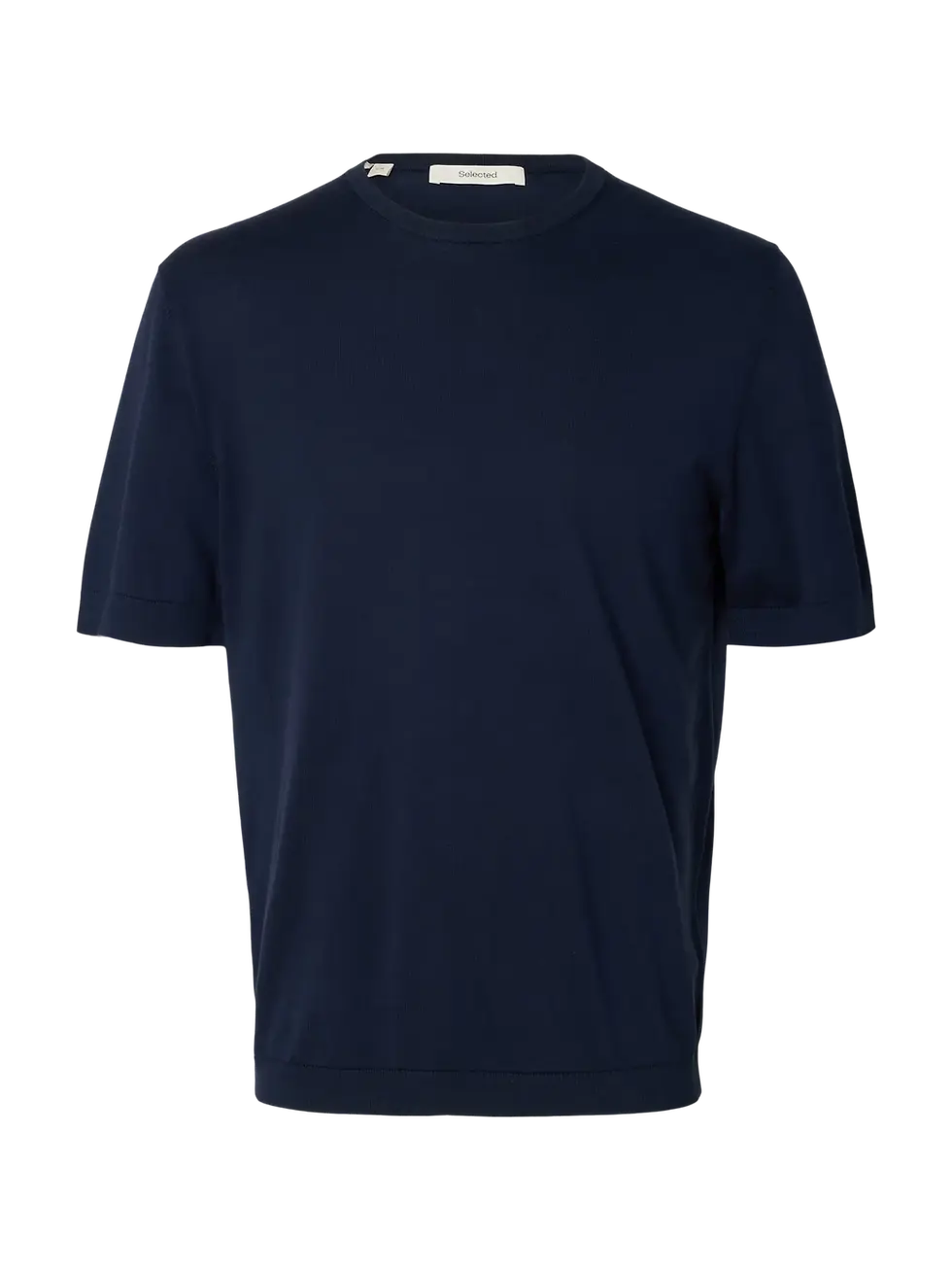 Thumbnail: T-shirt navy in lichte brei korte mouw van Selected