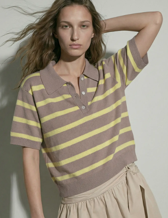 Polo in lichte brei met streep van Hypedrop