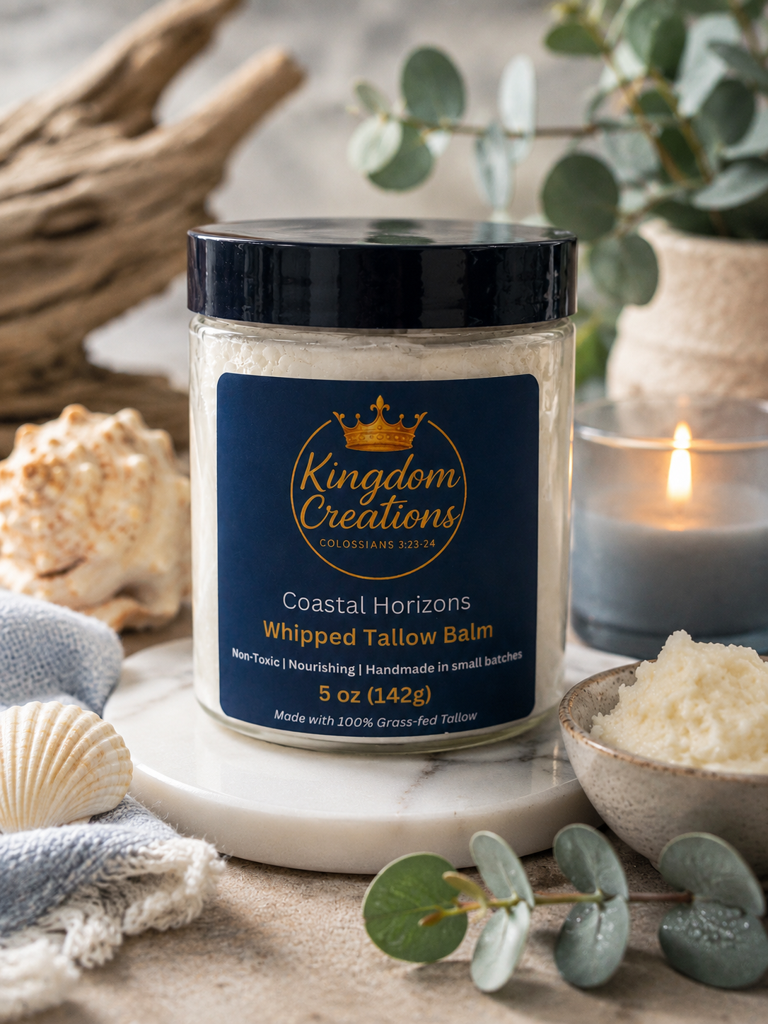 Coastal Horizons Grass-Fed Whipped Tallow Balm | Non-Toxic Skin Cream