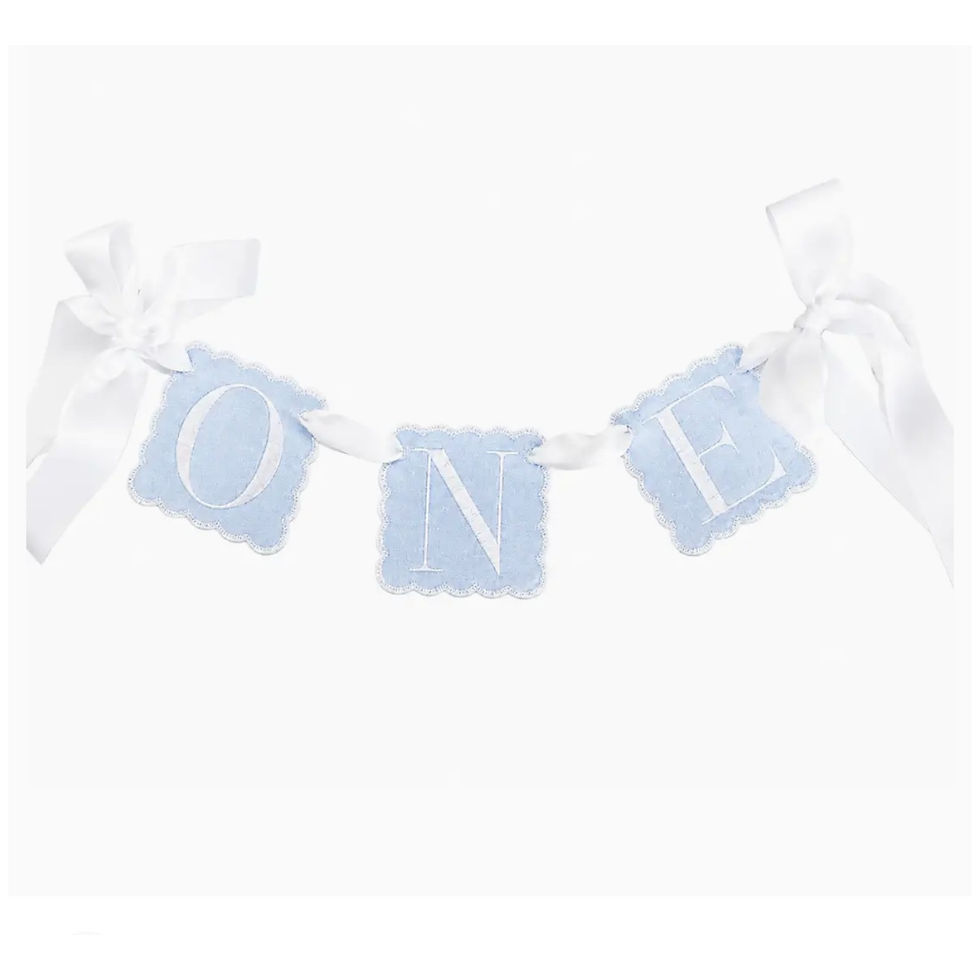 Classic Blue first birthday banner
