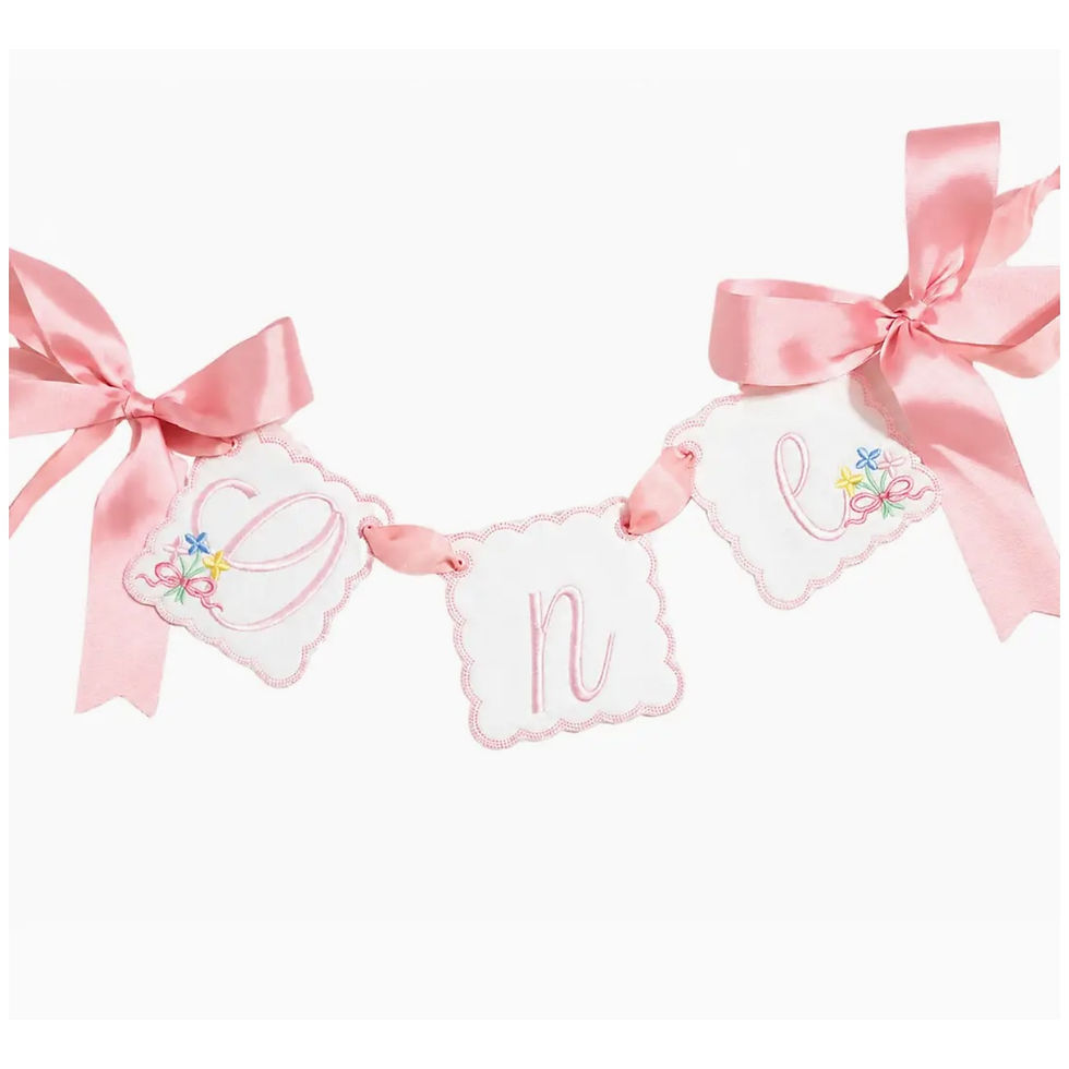 Etta Floral first birthday banner