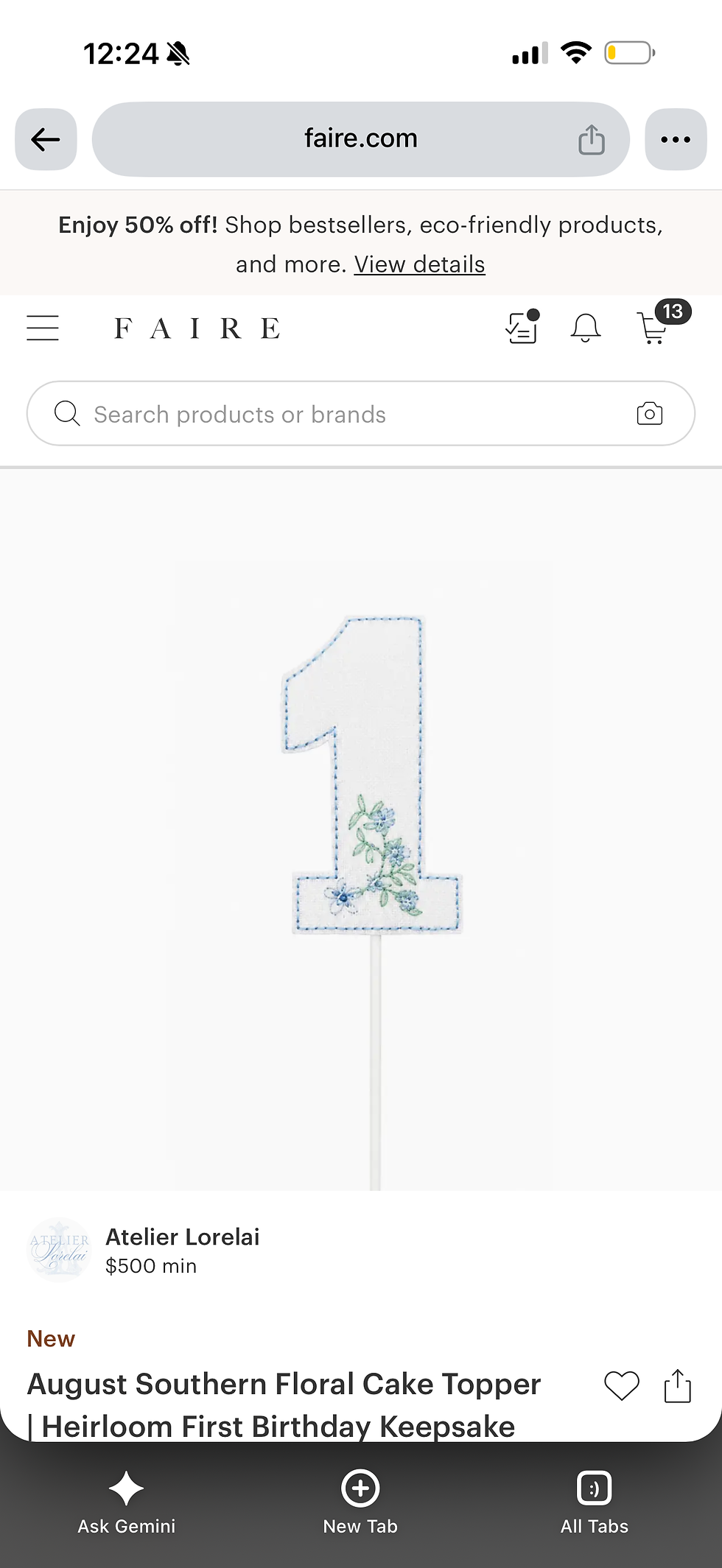 August Southern Floral Cake Topper