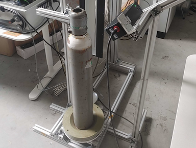 Gasfles wordt gescand