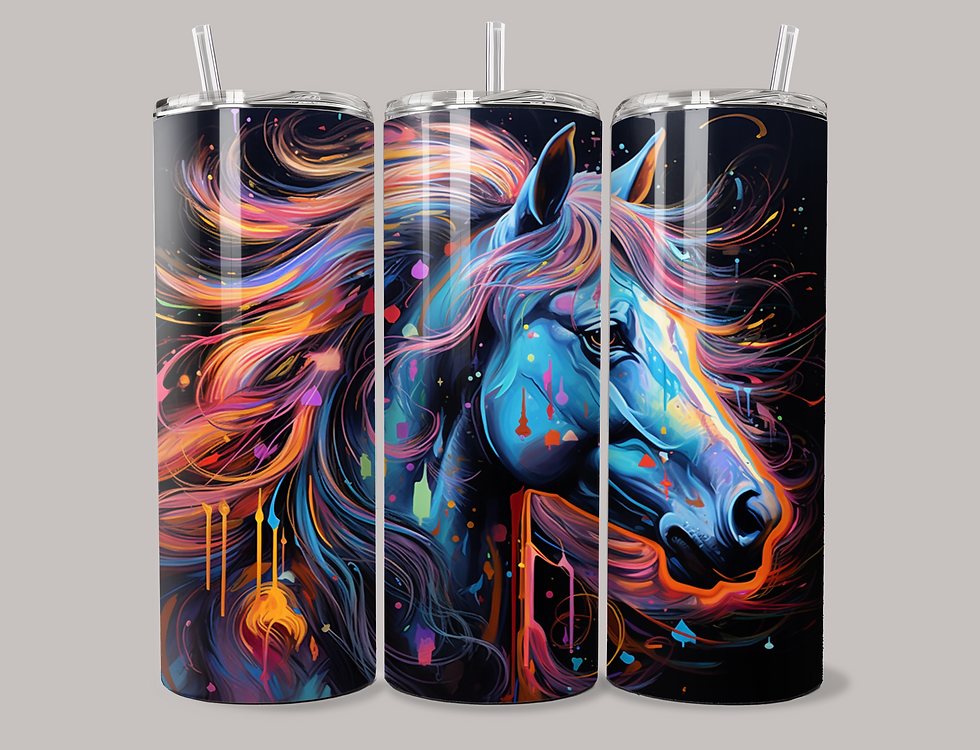 3D Painted Horse 20oz Custom Tumbler