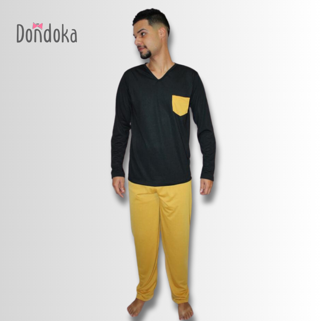 Pijama manga longa masculino