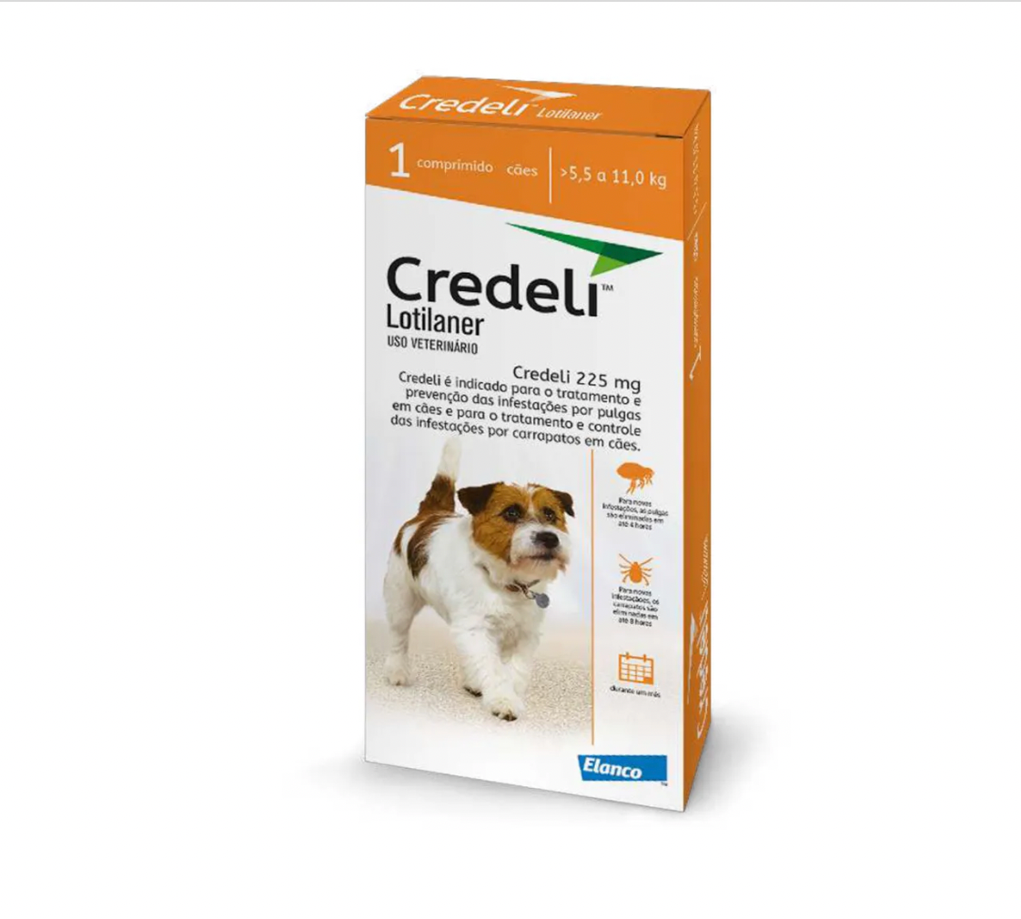Antipulgas Credeli 225mg Cães 5,5 a 11kg 1 comprimido